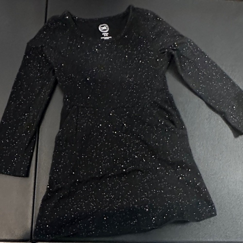 Wonder Nation Black Sparkle Kids Casual Dress